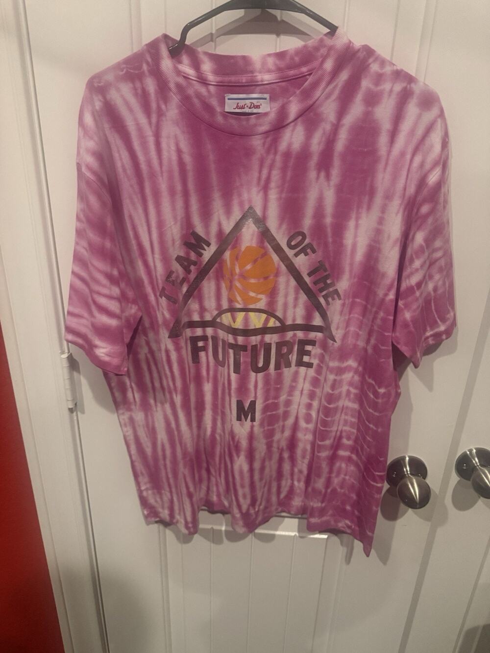 Just Don Team Of The Future T-Shirt in pink tie-dye Size Medium!